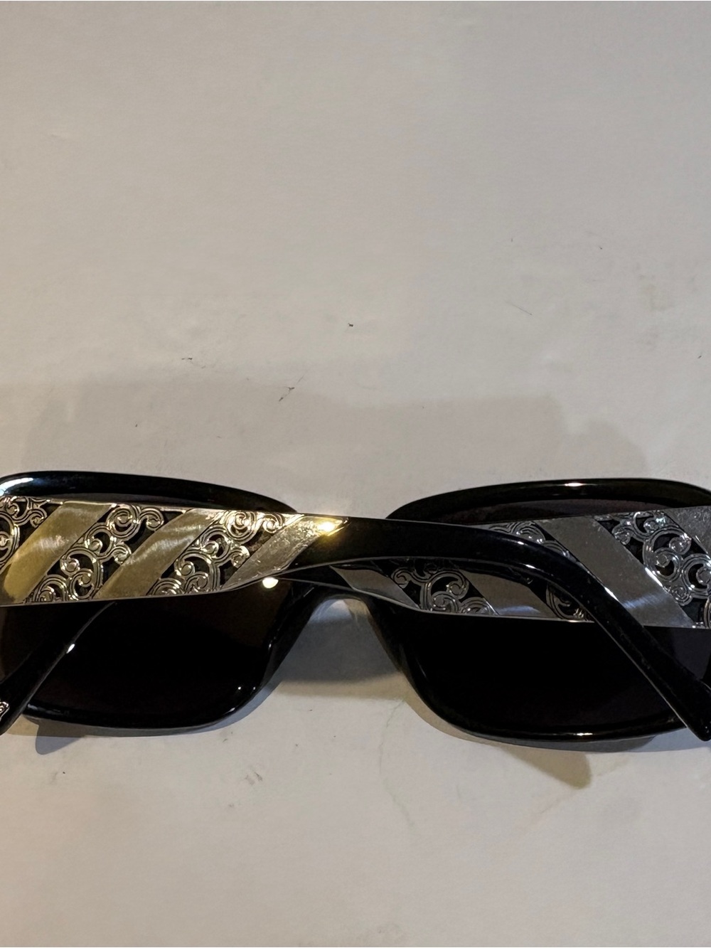 Brighton Black Women's Sunglasses with Gray Lenses Silver Ornate details - Picture 7 of 8